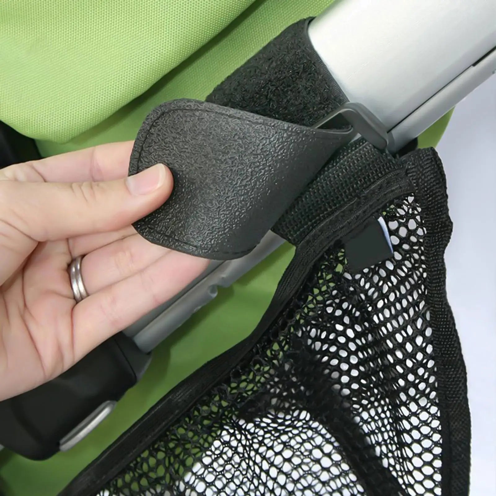 Adjustable Straps Universal Non Slip Stroller Sling Side Cargo Net for Travel Walking Camping Picnic Snacks Toys Diapers Bottles