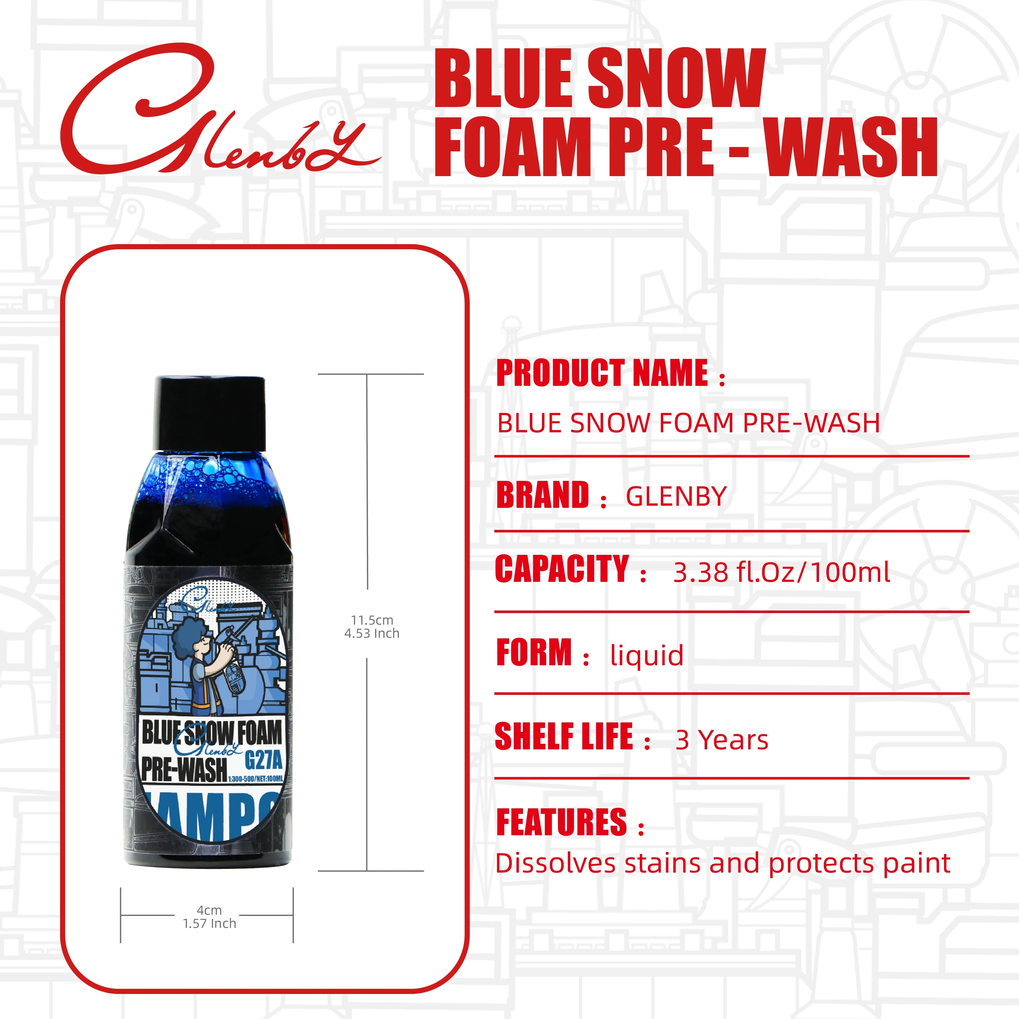 Car Wash Color Foam High Foaming Shampoo Blue Foaming Car Wash Soap Auto Wash Shampoo Works with Foam Cannons,Foam Guns