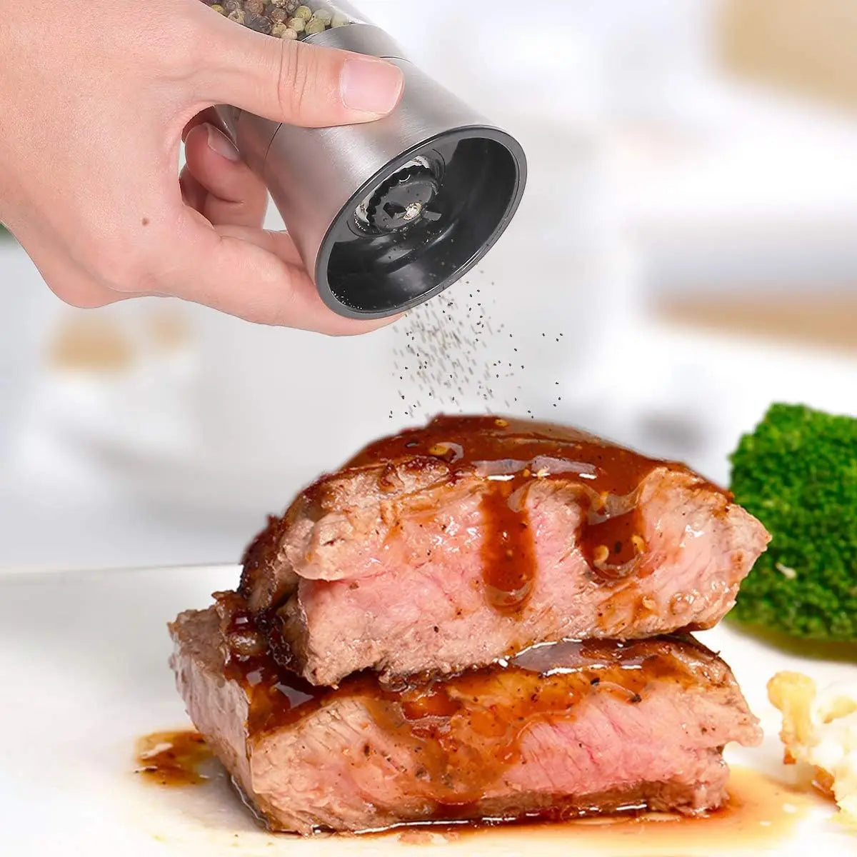 180/200ML Stainless Steel Glass Pepper Grinder Manual Salt Pepper Mill Kitchen Gadget Spice Bottle Grinder Mill Household Tool