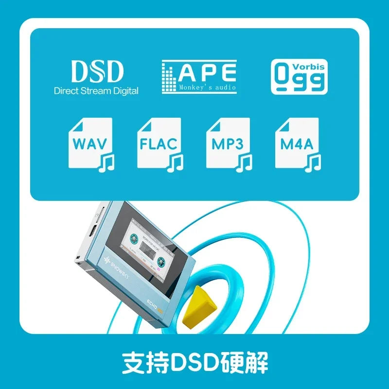 New Fiio Snowsky Echo Mini Wireless Bluetooth Mp3 Mini Walkman 8GB Custom Support Dsd Retro Portable Bluetooth Player Music Gift