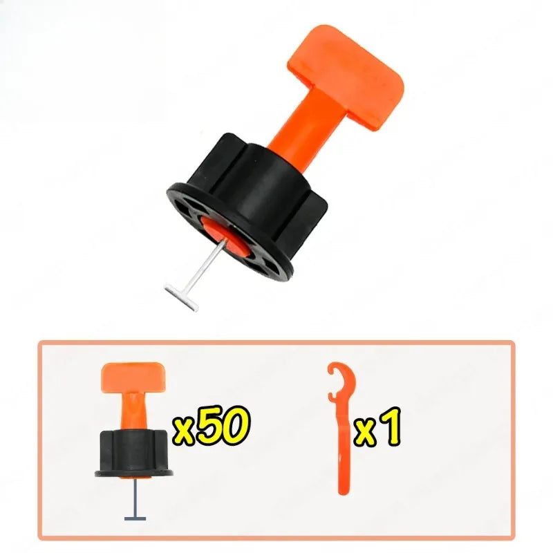 51Pcs Floor Tile Leveling System Clips Spacers for Porcelain Ceramic Tile Laying Wall Fixing Construction Tools Leveler Kit
