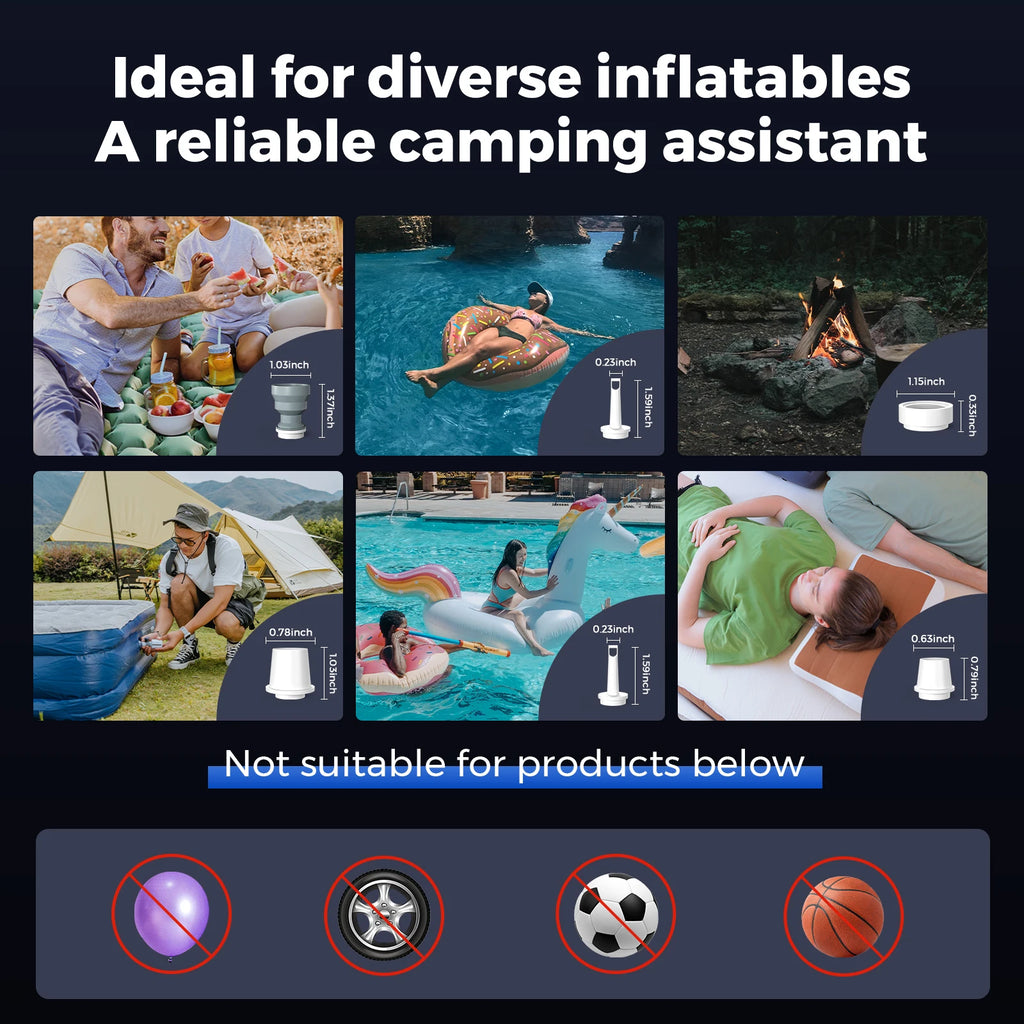 FLEXTAIL TINY PUMP 2 / 2X - 4kPa Electric Air Pump, Portable Camping Pump for Air Beds Sleeping Pads Pool Floats Vacuum Bags