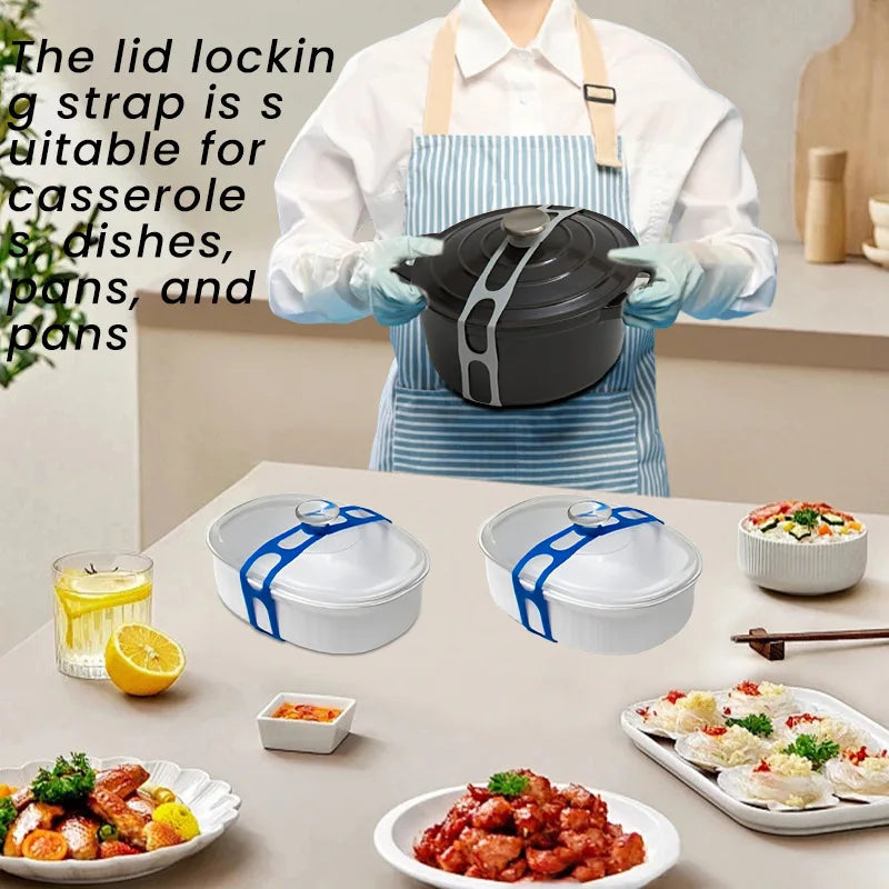 Adjustable Silicone Lid Fixing Strap Reusable For Lunch Box Bowl Pot Outdoor Tableware
