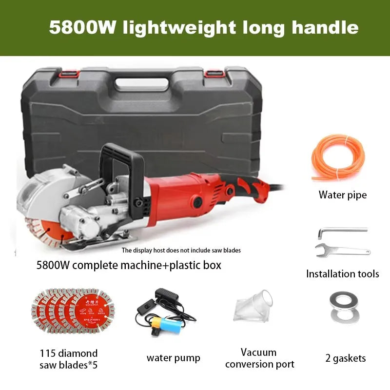 Electric Wall Grooving Machine 5800W Brick Groove Cutting Machine Steel Concrete Automatic Cutting Machine