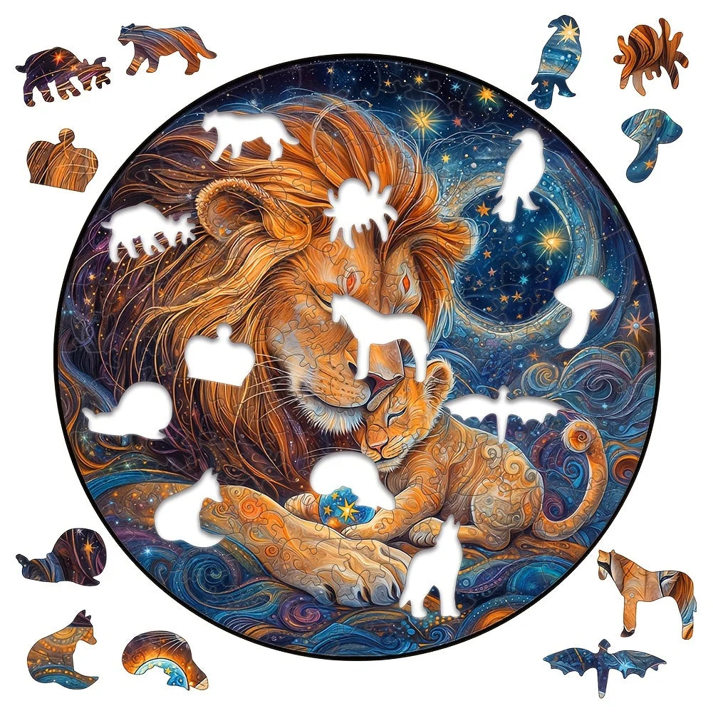 3D Mushroom Village Wooden Jigsaw Puzzle Montessori Games Puzzles Animal Toy for Adults Kids Exquisite Pattern Birthday Gift