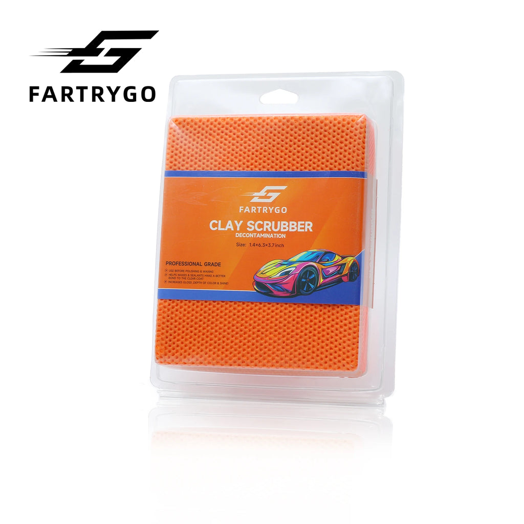 Fartrygo Car Wash Mud Cleaner Magic Clay Bar Sponge Block Pad Remove Contaminants 2pcs Nano Magic Clay Sponges