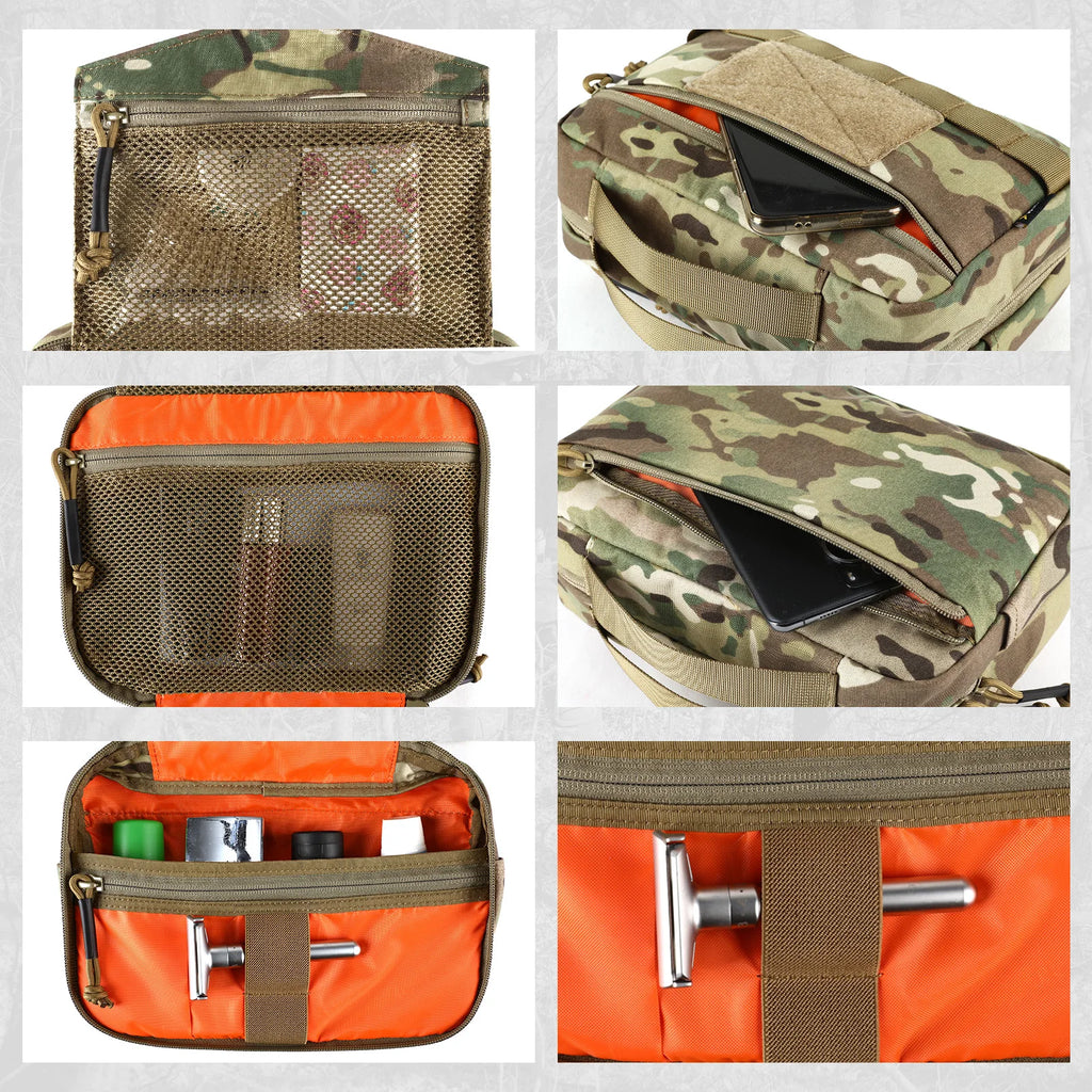 VOTAGOO Tactical Toiletry Bag Hygiene Bag EDC Tool Molle Pouches Small Dopp Kit Travel Shower Bag for Men