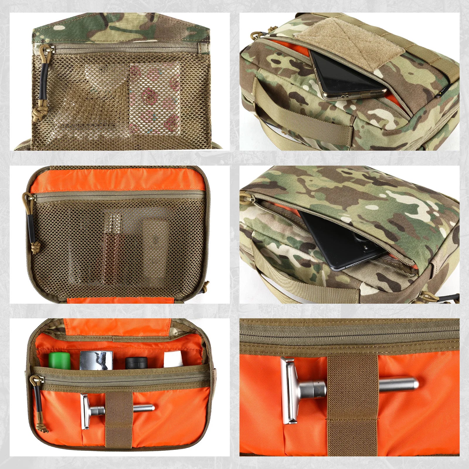 VOTAGOO Tactical Toiletry Bag Hygiene Bag EDC Tool Molle Pouches Small Dopp Kit Travel Shower Bag for Men