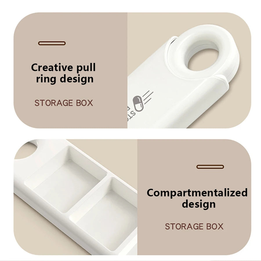 Portable Colorful 3 Spaces Medicine Case Health Care Container Case Pill Box Splitters Travel Pill Box Tiny Box Easy to Carry