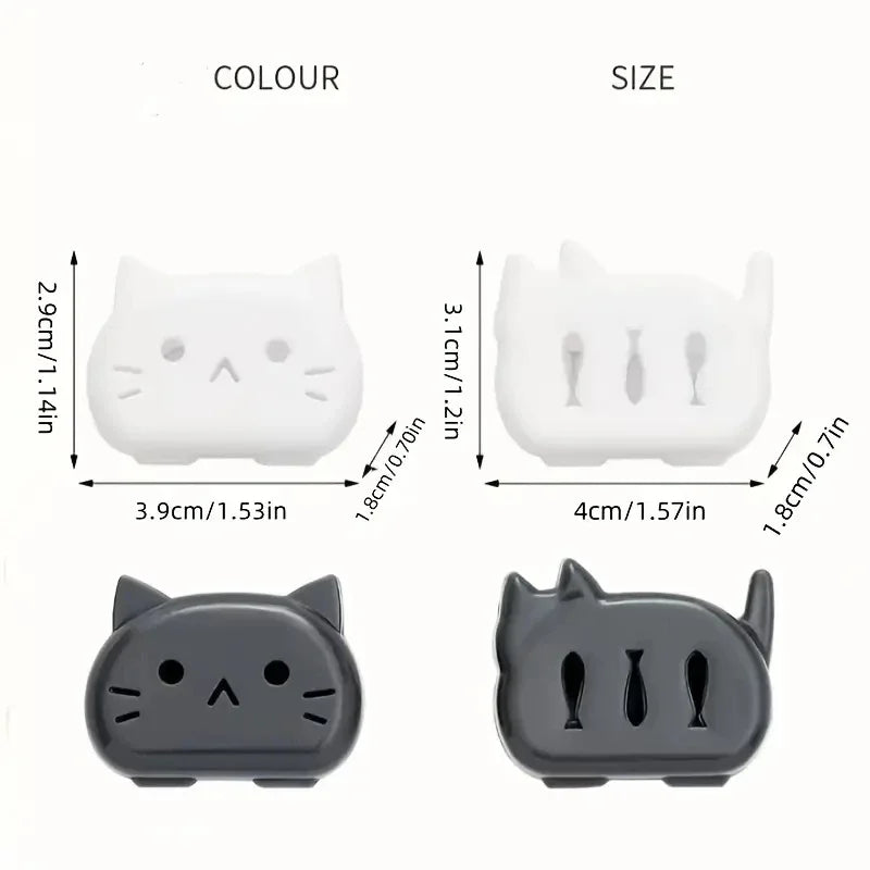 Adorable Cartoon Cat Toothbrush Head Protectors Set of 4, Portable Hygiene Covers for Travel, Business & Daily Family Use