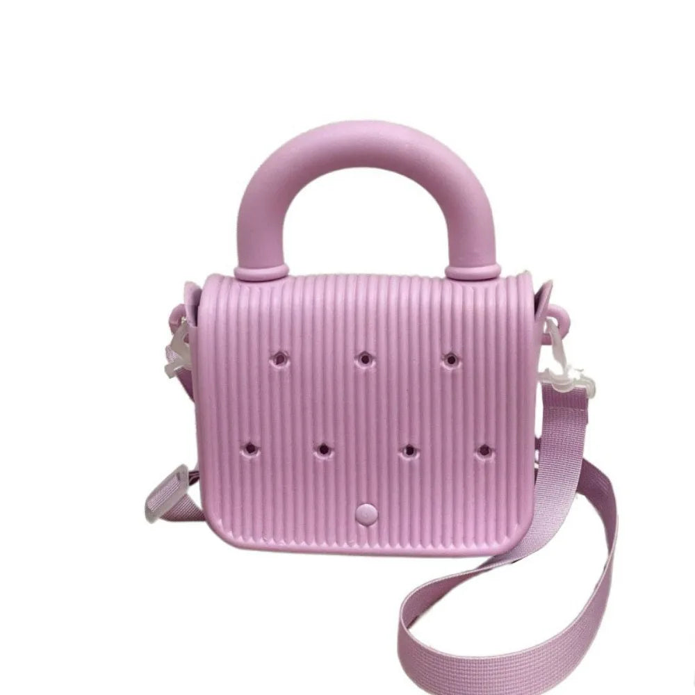 Anti-slip Waterproof Beach Bag Top Handle Sandproof Cartoon Crossbody Tote Adjustable straps DIY EVA Handbags With Hole Summer