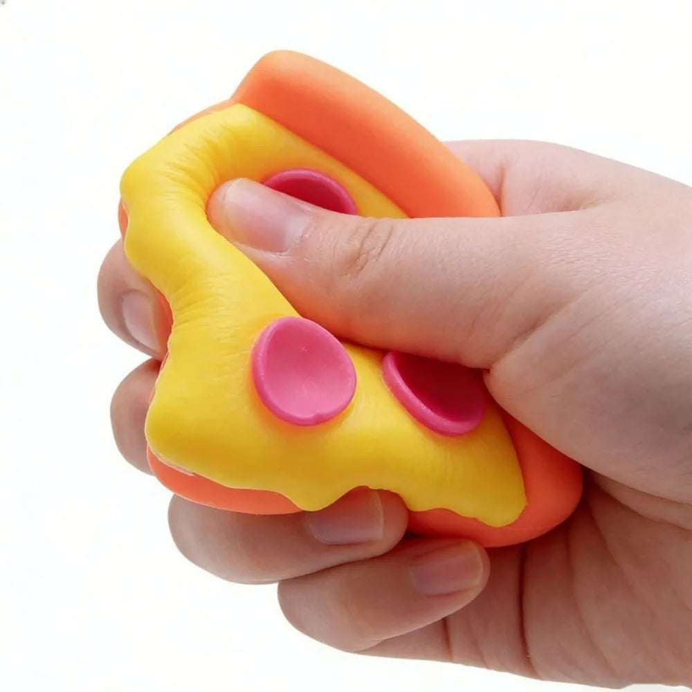 Needoh Pizza Sensory Stress Relief Cube, Fidget Cube for Anxiety Relief, Squeeze Toy for Focus, ADHD, Surprise Box,