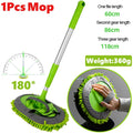 2 In 1 Car Cleaning Brush Car Wash Brush Duster Telescoping Alloy Long Handle Cleaning Mop Chenille Broom Auto Accessories