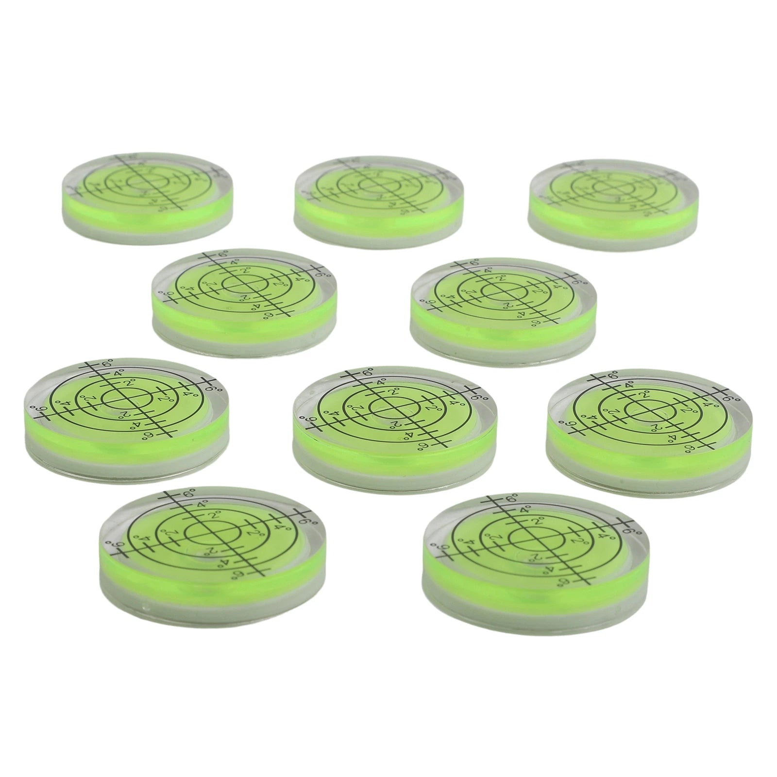 10 Pieces 32*7mm Translucent Round Bubble Level Gauge For Spirit Degree Mark Measure Meter LCD Mount Frame Carpentry Tools