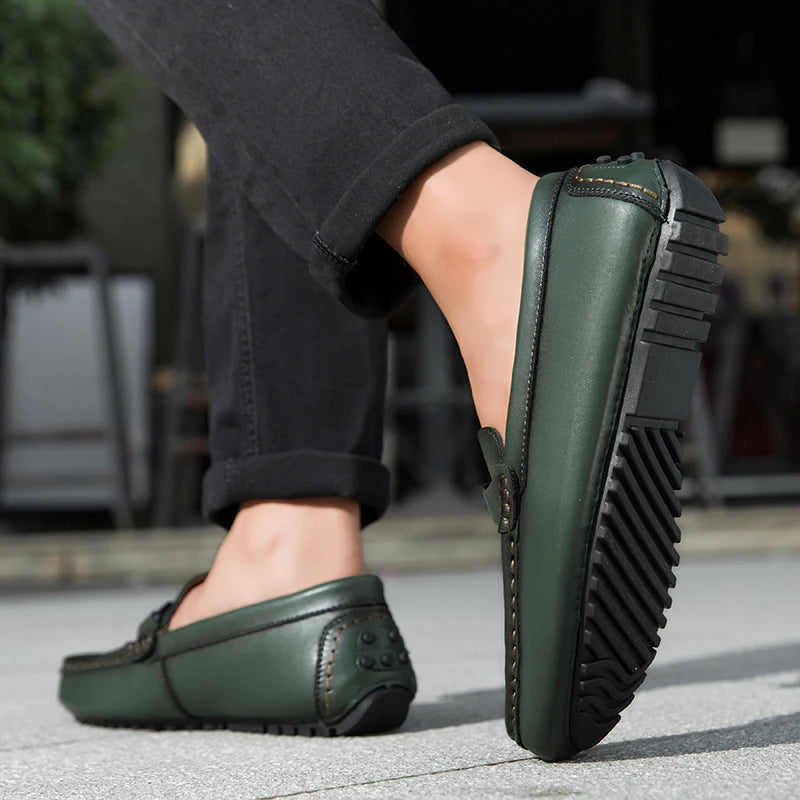Genuine Leather Men Casual Shoes Luxury Brand Mens Loafers Moccasins Breathable Slip on Italian Driving Shoes Chaussure Homme