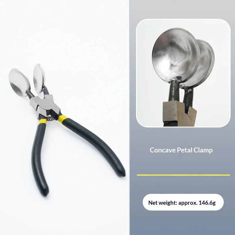 Glass Lampworking Pliers Flat Shaping Straight Pliers Handmade DIY Glass Blowing Craft Art Tool