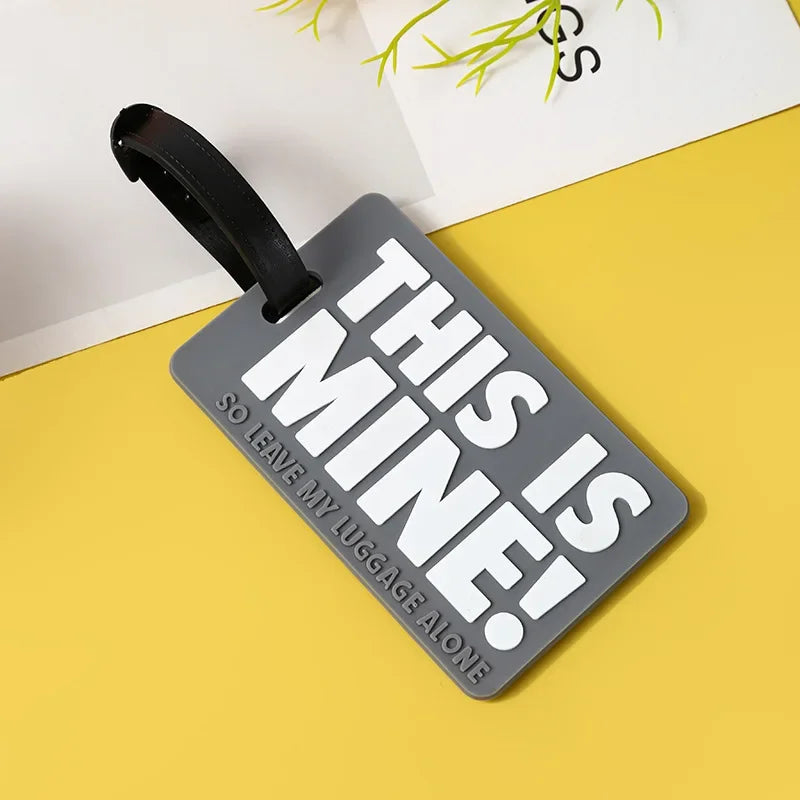 Soft PVC Luggage Tag Fashion Letter Printed Travel Tags Men Women Suitcase ID Name Tag Airplane Labels Bag Tags for Luggage