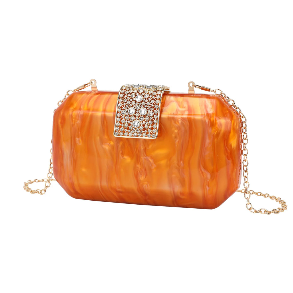 2025 new Korean style fashion temperament dinner bag portable light luxury diamond lock clutch bag evening bag