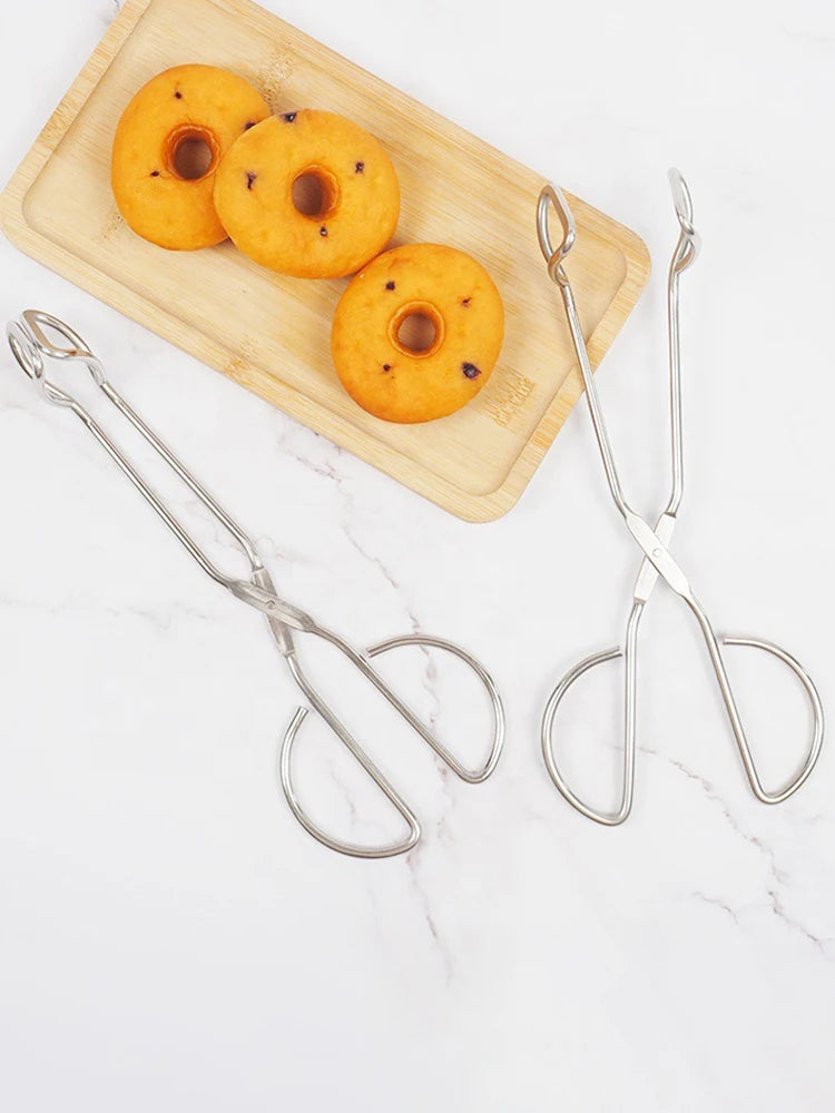 304 Stainless Steel Scissor-Shaped Barbecue Clip Hotel Steak Clip Barbecue Food Clip Bread Clip Kitchen Tool