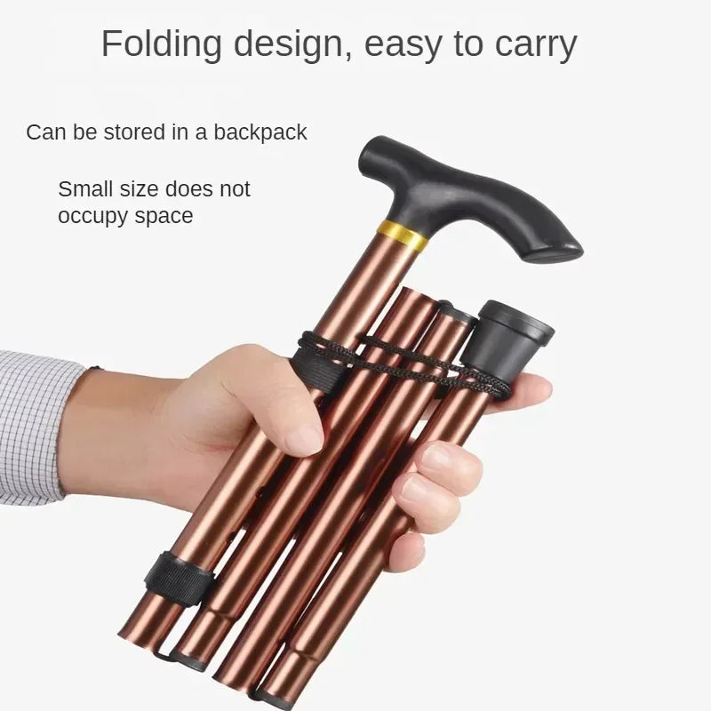 Unisex Hiking Camping Trekking Mountaineering Poles Walking Stick Telescopic Baton Trekking Poles Folding Cane for The Elderly