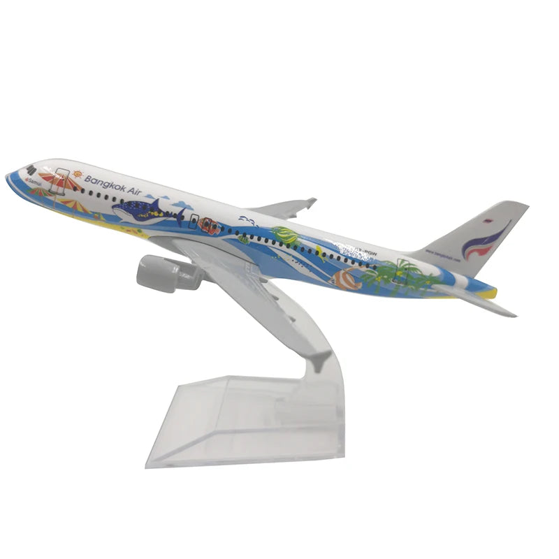 JASON TUTU 16cm Thai Bangkok Air Airbus 320  Airplane Model Airplane Diecast Metal 1/400 Scale Planes