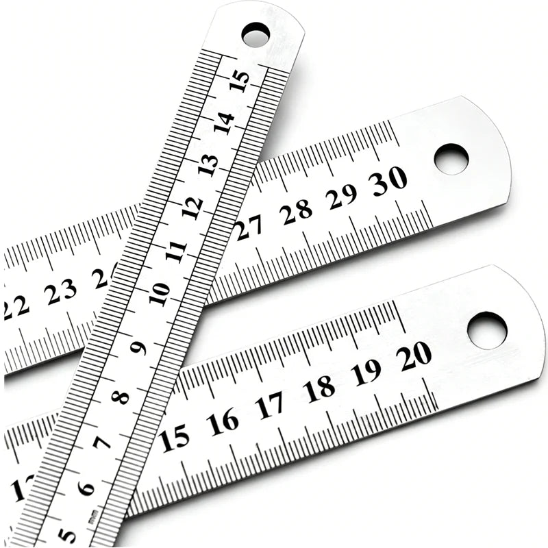 Stainless Steel Metal Straight Ruler Precision Double Sided Precision Measuring Tool Scale Metric Ruler Accessories 15-30cm