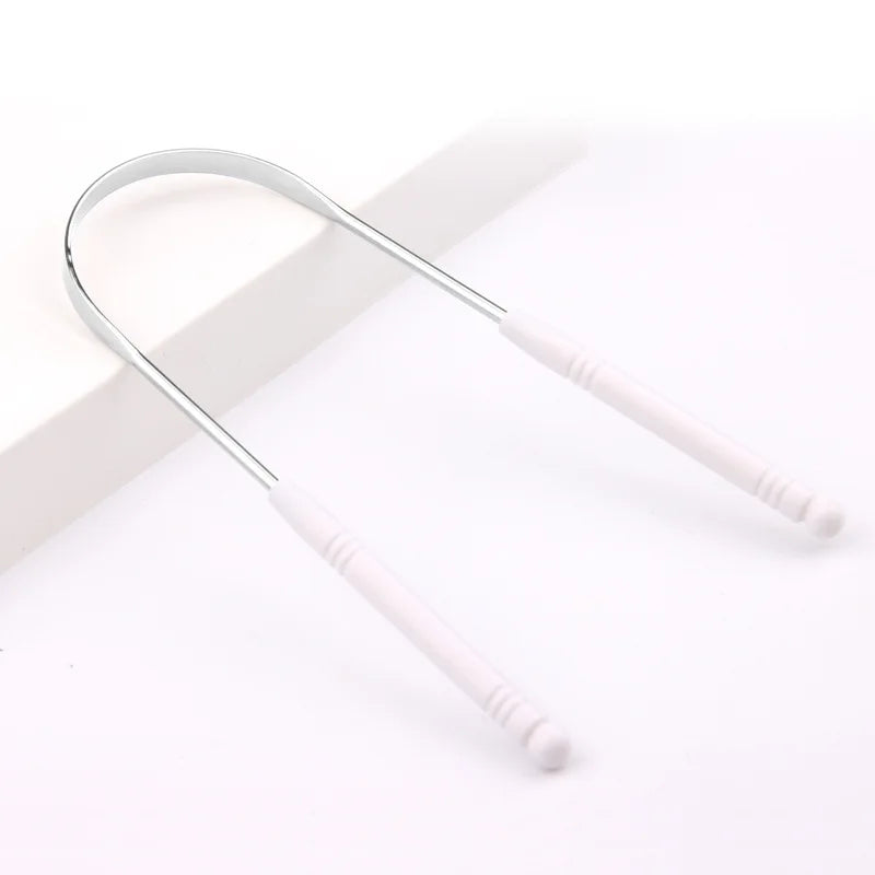 Hot 1PC Stainless Steel Tongue Scraper Cleaner Fresh Breath Cleaning Coated Tongue Toothbrush Oral Hygiene Care Tools