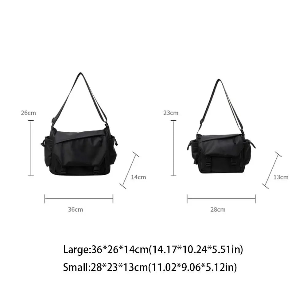 Solid Color Nylon Crossbody Bag Waterproof Large Capacity Shoulder Bag Oxford Cloth Multifunctional Messenger Bag Camping