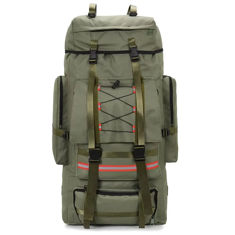 130L Hiking Camping Backpack Travel Large Luggage Bag Trekking Outdoor Sports Pack Molle Trekking Rucksack with Reflective Strip