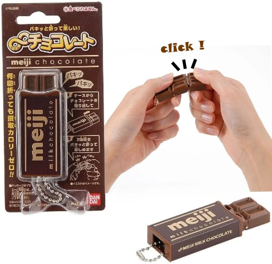 New Crisp Click Snap Sound Chocolate Fidget Toy Bendable Meiji Shape Squeeze Stress Relief Sensory Decompression Relax Toy Gift