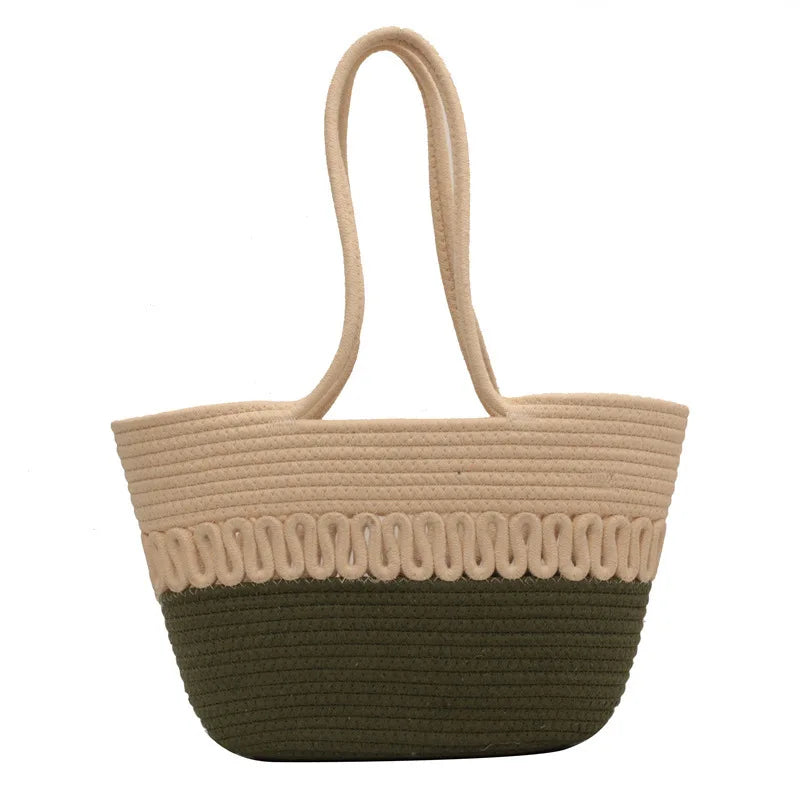 Shoulder Bag Summer Woven Bag Tote Bag Large Capacity Straw Bag for Summer Beach Holidays Women's Beach Bag Flower