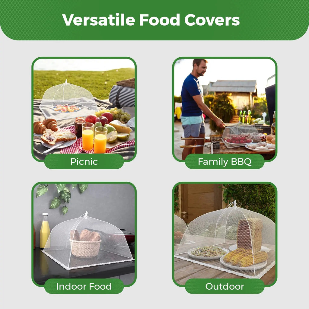 Food Covers 17 Inch Pop-Up Encrypted Mesh Plate Serving Tents, Fine Net Screen Umbrella for Outdoors, Parties, Picnics, BBQs