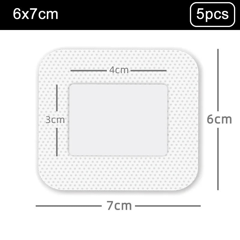 5Pcs Bordered Guaze Pad Sterilized Wound Dressing Waterproof Adhesive Wound Plaster Bandage Sticker Home Travel First Aid Kit