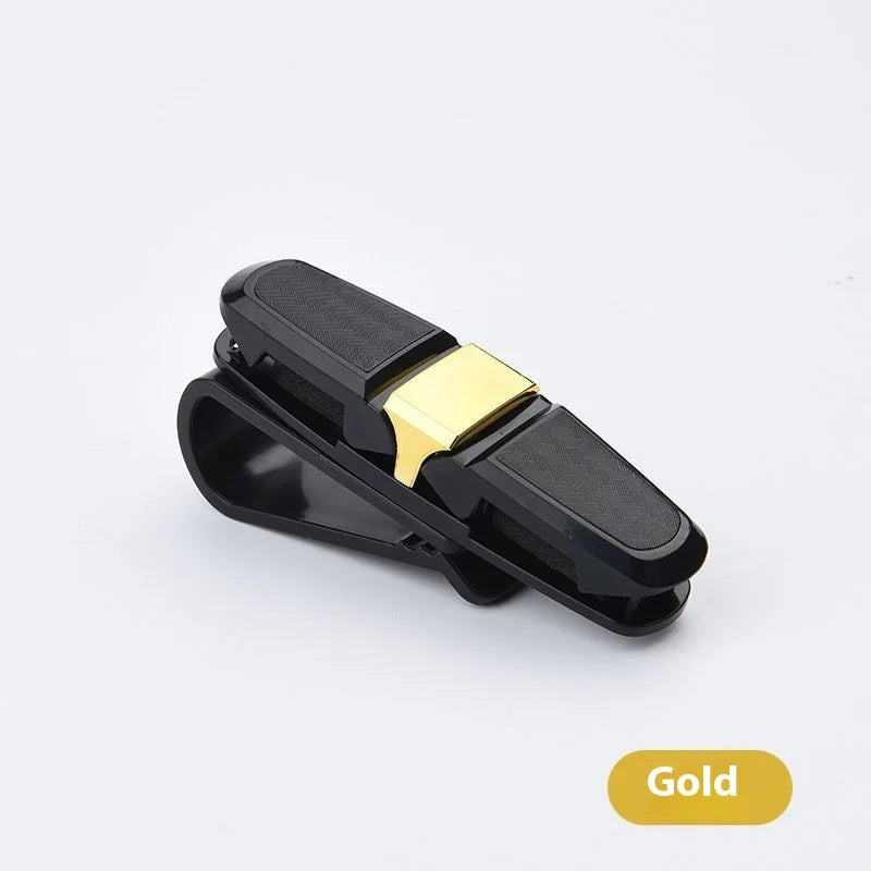 80° Rotating Bidirectional Car Eyeglass Clip, Multifunctional Sun Visor Glasses Holder for Quick Access