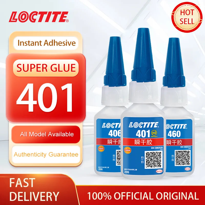 100% Original Loctite 401 403 406 480 460 415 435 454 495 498 Instant Adhesive 20g Strong Super Glue Cyanoacrylate Glue