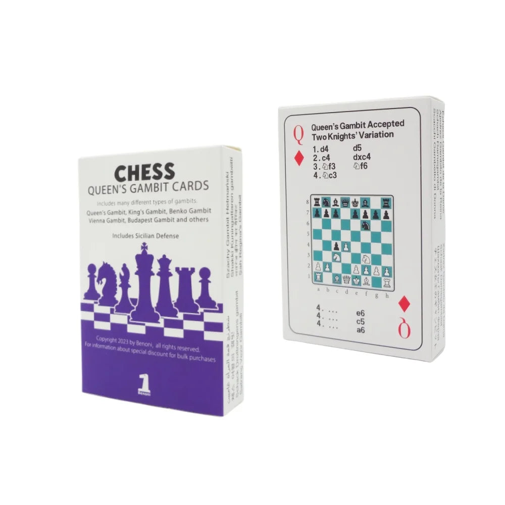 Benoni Chess Opening Cards - Best Gift for Chess Lovers to Study Chess Strategy, Tactics, Opening Moves - Ajedrez