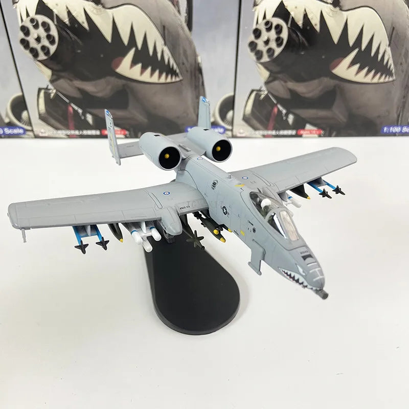 1/100 Scale US A-10 A10 Thunderbolt II Warthog Hog Attack Plane Fighter Diecast Metal Aircraft Model For Display Collections