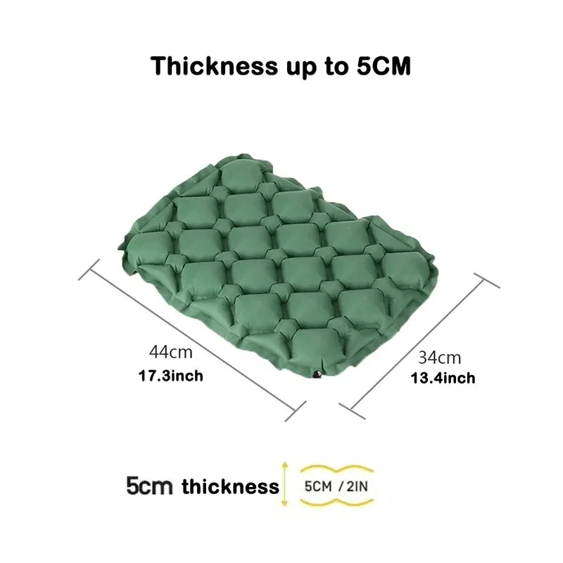 Portable Inflatable Seat Cushion Lightweight Travel Air Sitting Pad Moisture and Water Resistant Camping Chair Mat for Outdoor