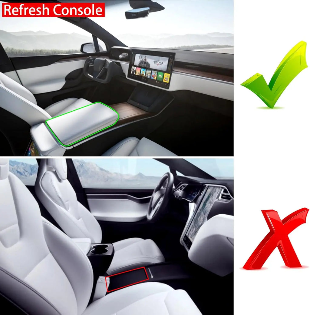 For Tesla Model S Model X Plaid/Long Range 2021-2024 Armrest Center Console Storage ABS Center Console Organizer Tray