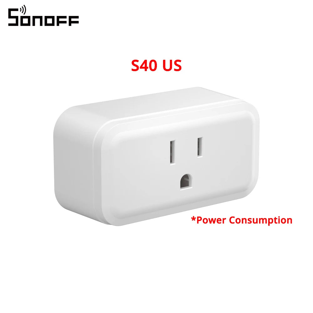 SONOFF iPlug S40/ S40 Lite US WiFi Smart Plug 15A with Energy Monitor 120V Wireless Socket Two Way Control Support R5 Remoter