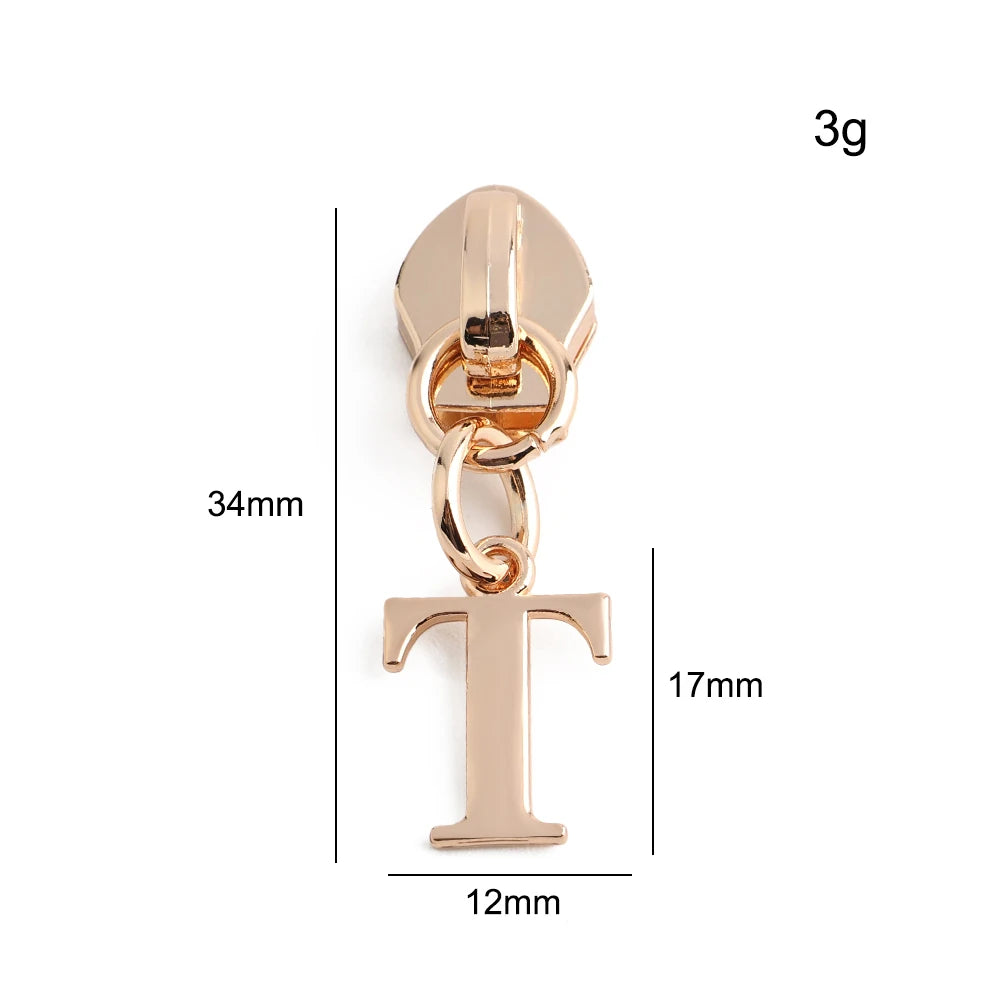 20/50PCS 5# Nylon A-Z English Initial Letter Zipper Puller Slider For Create Personal Logo Bag Purse Trinkets Gift Accessories