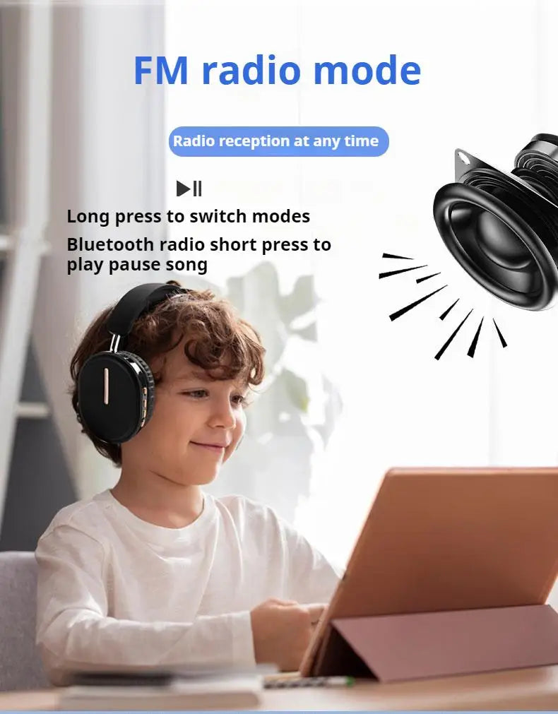 9D Surround Sound Bass Wireless Bluetooth Headphones Noise Reduction Headsets Sports Gaming Earphones With HD Mic Support TF/FM