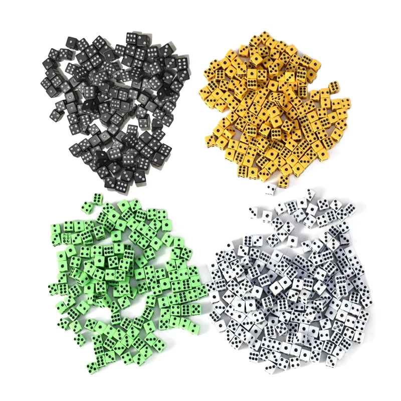 100pcs/lot 8mm Mini 6-sided Dice Acrylic for Party Leisure And Entertainment Gambling Props Chessboard Game Accessories TMZ