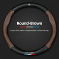For Citroen C2 C3 C5 Aircross VTS Xsara C-Crosser Berlingo Jumpy Carbon fiber Leather Car Steering Wheel Cover Auto Accessories