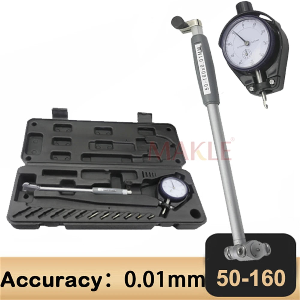 MAKLE18-35-50-160mm Aluminum Alloy Digital Indicator Bore Gauges Indicator 0.01MM Dial Bore Gauge Internal Measure Cylinder tool