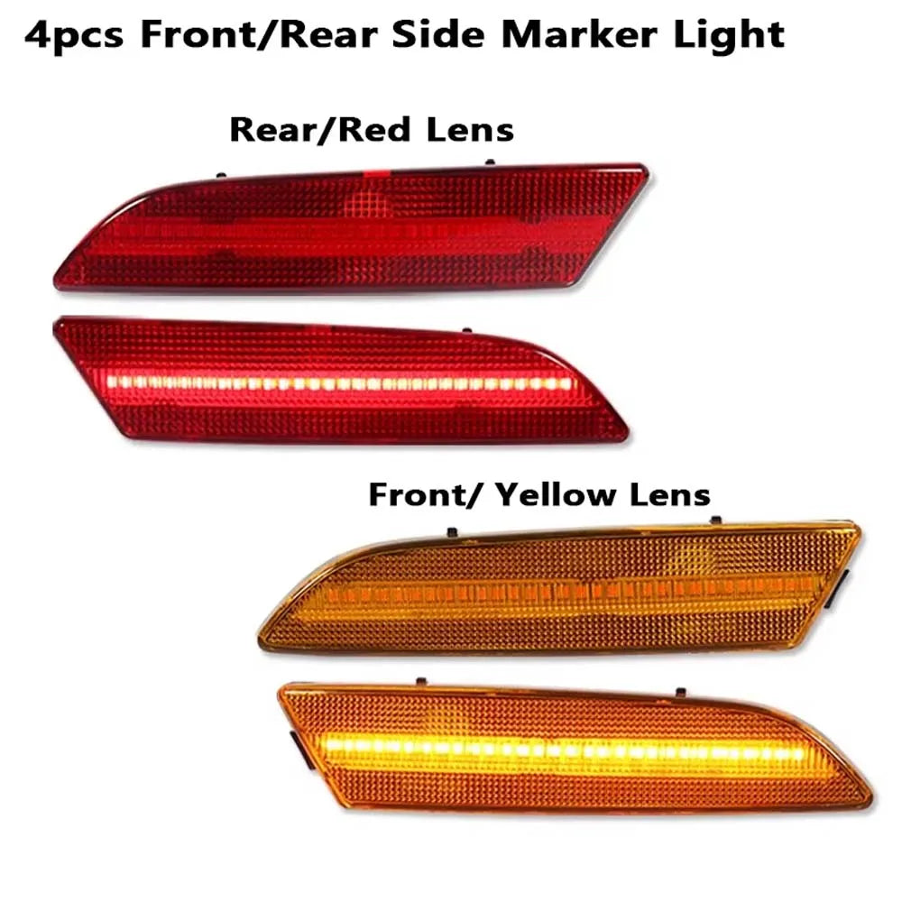 Amber / White / Red LED Car Fender Flare Light Front / Rear Bumper Side Marker Indicator Lights For Chrysler Crossfire 2004-2008
