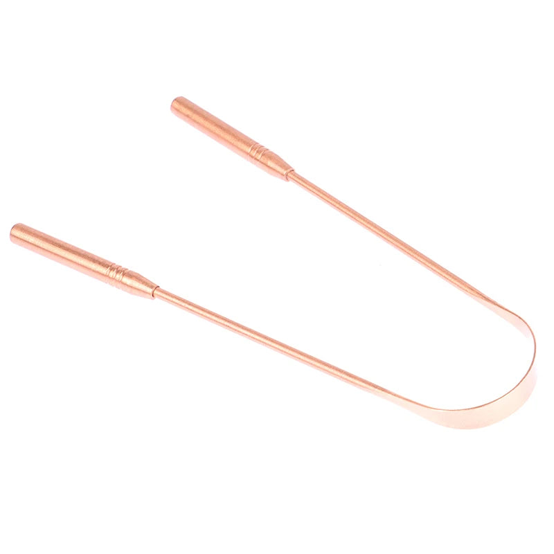 1Pc Copper Tongue Scraper Cleaner Scraper  Toothbrush Dental Oral Care Hygiene Health Care Tool For Men Women