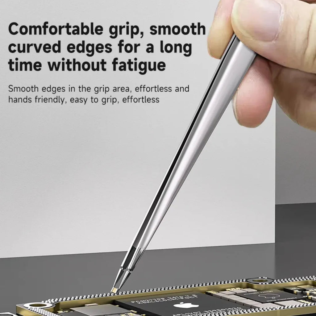 Precision Tweezers 0.01mm Tip - Anti-Slip 3D Stainless Steel Tweezers for Phone Repair, Flywire Handling, PCB & Micro Soldering