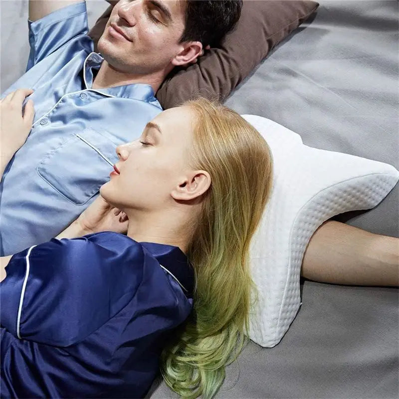 1pc Memory Couple Pillow Arm Pillow Slow Rebound Pressure Ergonomic Support Neck Pillow Soft Foam Travel Arched Shaped U Pillow