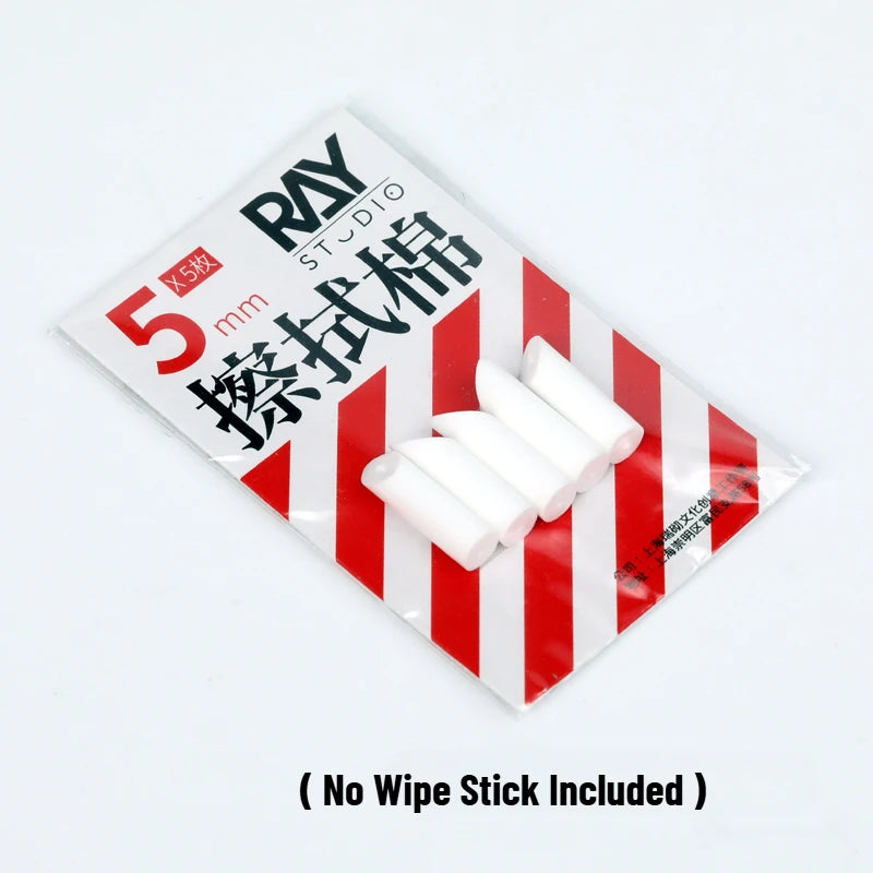 RAY Studio Metal Wiping Stick Seepage Cleaning Swab with Polyester Wiping Cotton Tips for Model Hobby Panel Liner Cleaning Stick